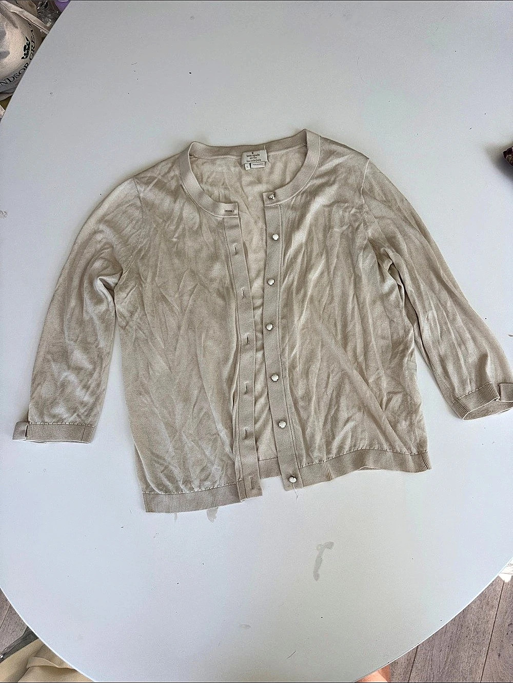 kate spade new york Pearl Button Nell Cardigan Beige